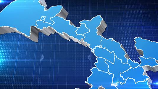 甘肃省蓝色立体地图辐射定位AE模板视频的预览图