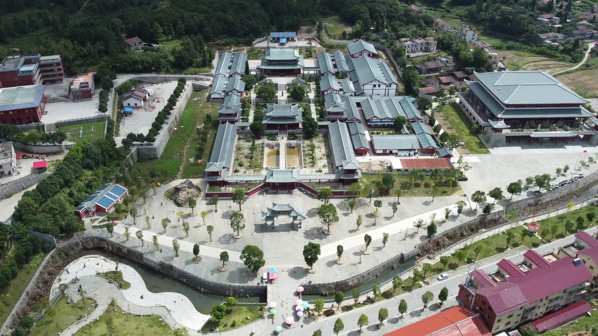 航拍福建省南少林寺风景4K实拍视频视频的预览图