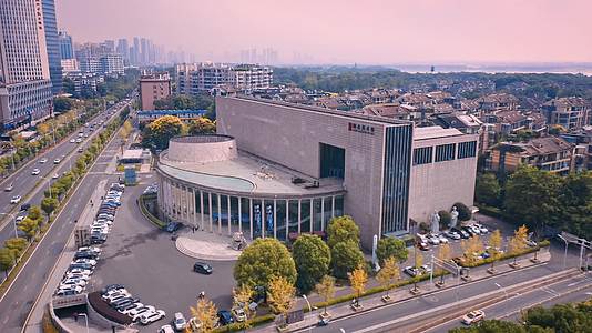 武汉湖北美术馆航拍视频视频的预览图