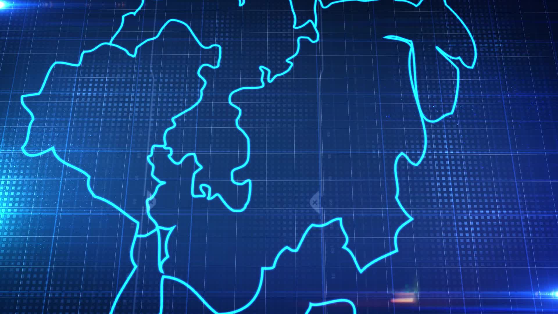 中国城市地图广东省江门市地图辐射定位AE模板视频的预览图