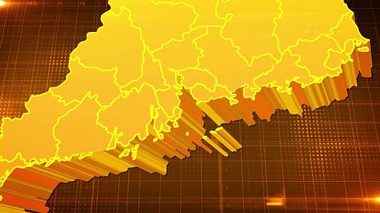 广东省金色立体地图辐射定位AE模板视频的预览图