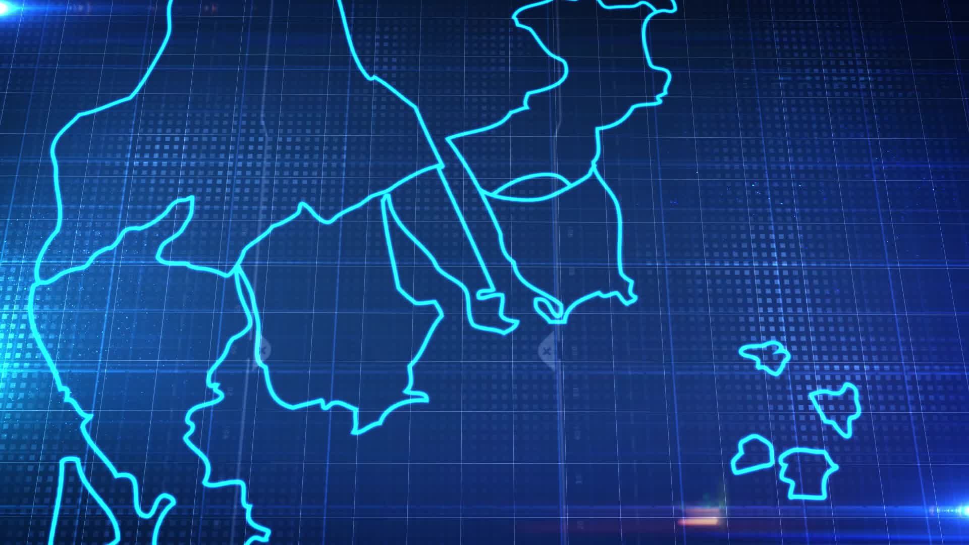 中国城市地图广东省珠海市地图辐射定位AE模板视频的预览图