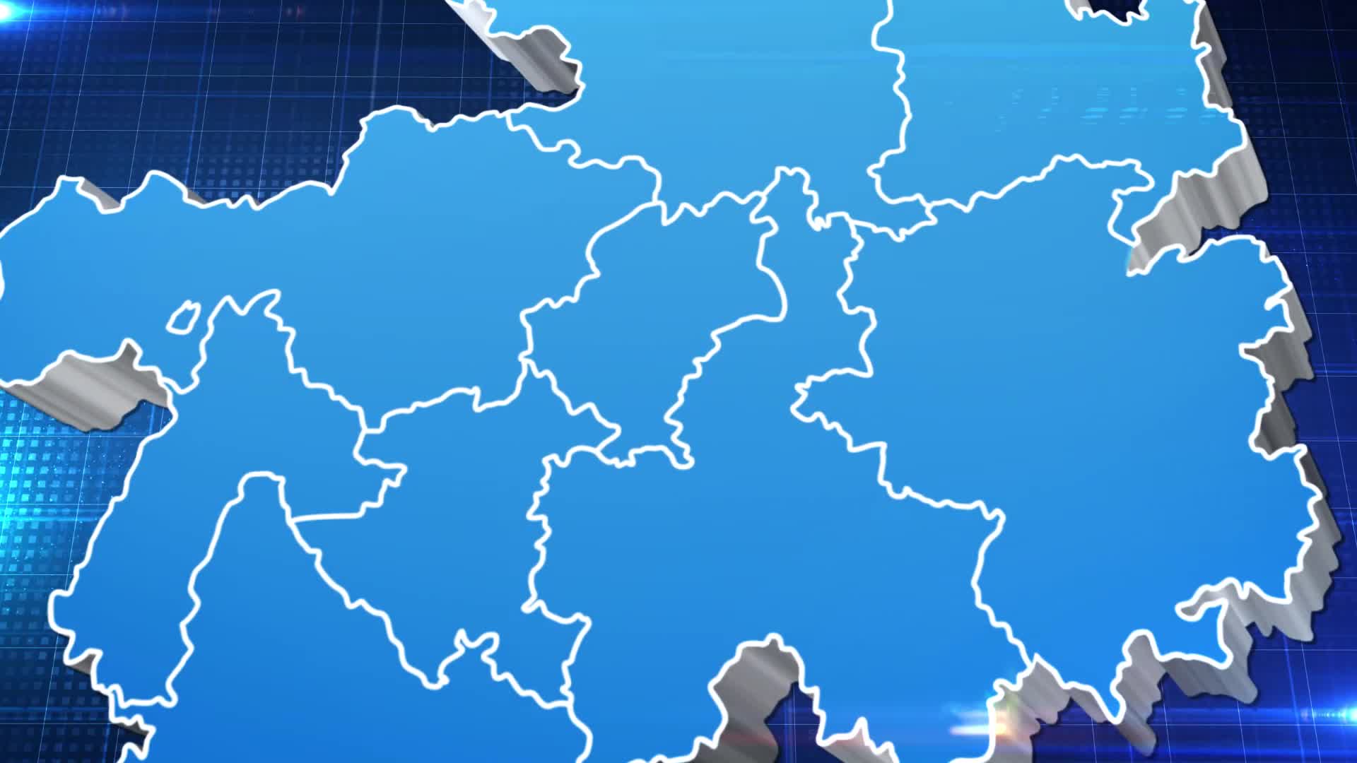 贵州省蓝色立体地图辐射定位AE模板视频的预览图