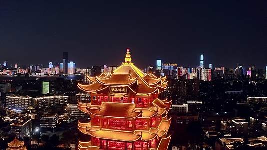 武汉城市地标黄鹤楼景区航拍视频的预览图