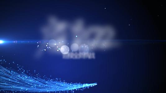 2022年会蓝色粒子文字标题动画AE模板视频的预览图