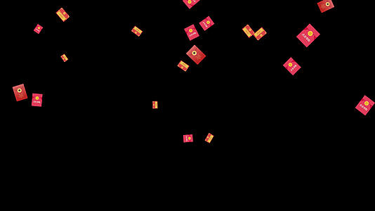 电商新年视频元素红包雨带通道ae模板视频的预览图