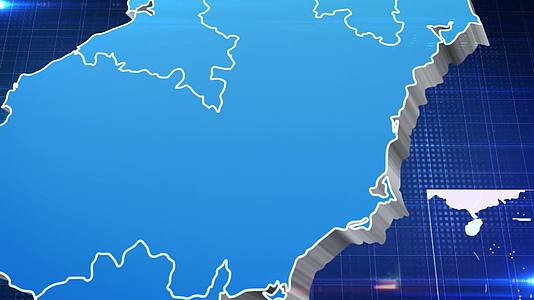 海南省蓝色立体地图辐射定位AE模板视频的预览图