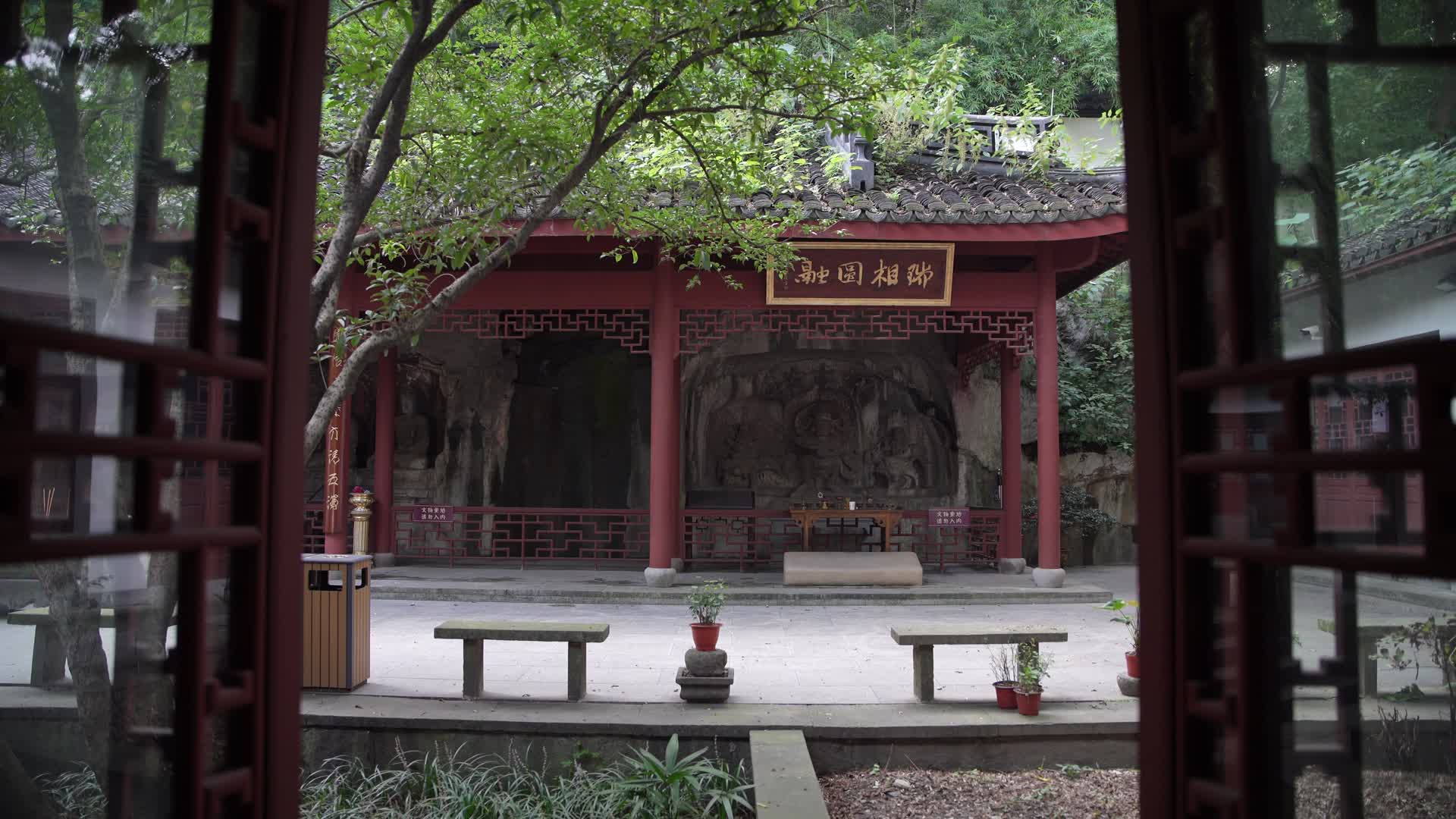 杭州吴山景区宝成禅寺4K风景视频视频的预览图