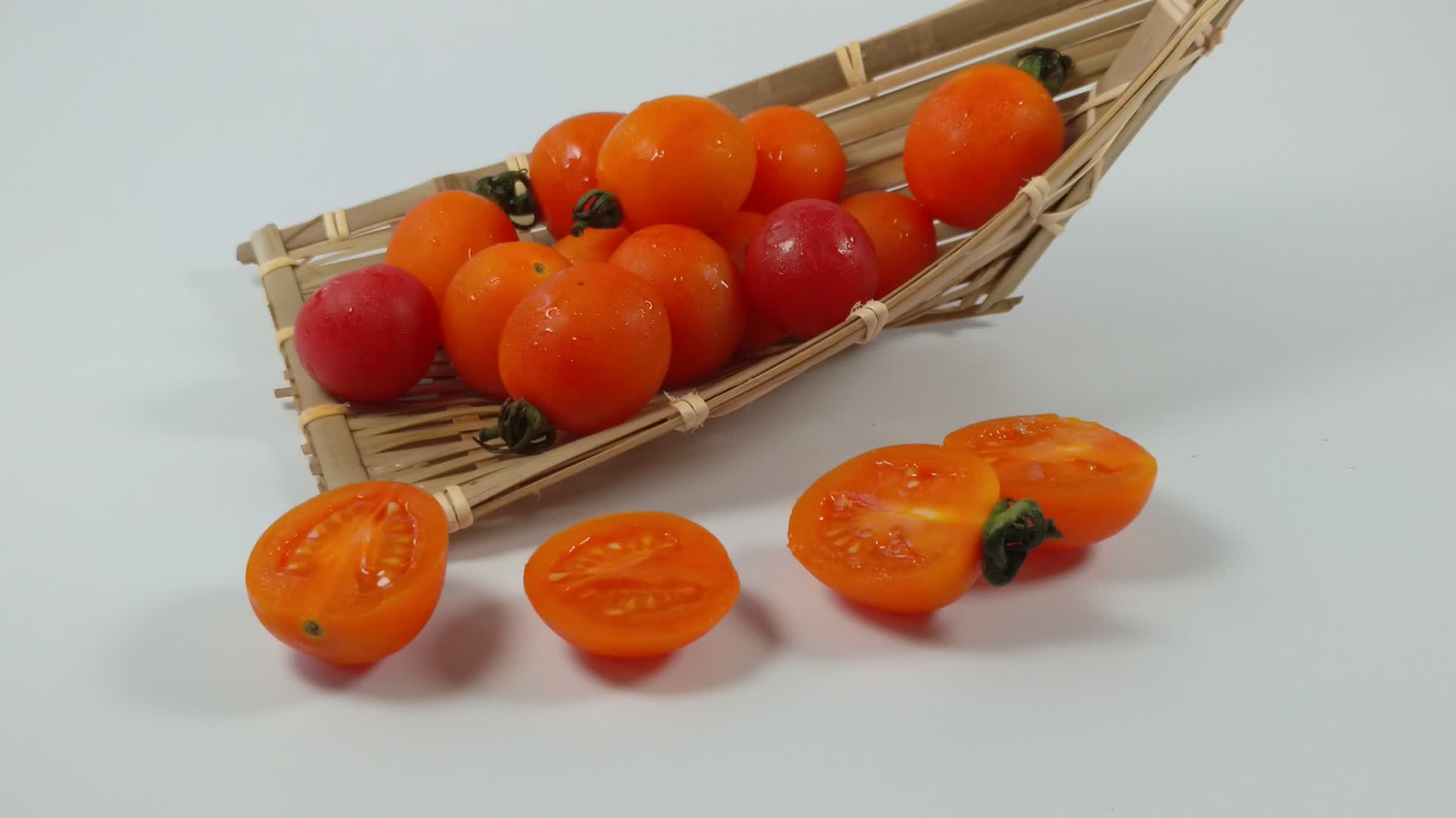 小番茄新鲜圣女果4K实拍视频视频的预览图