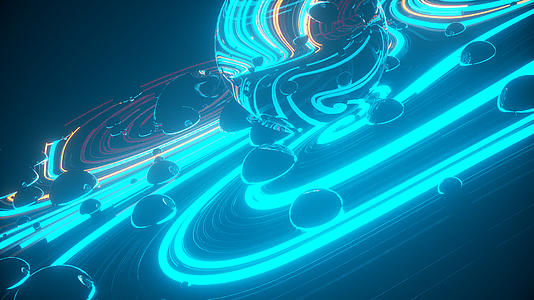 光线动态螺旋线赛博朋克风未来感抽象空间几何空间视频的预览图