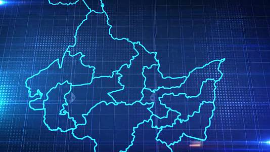 中国省份地图黑龙江省地图辐射定位AE模板2视频的预览图