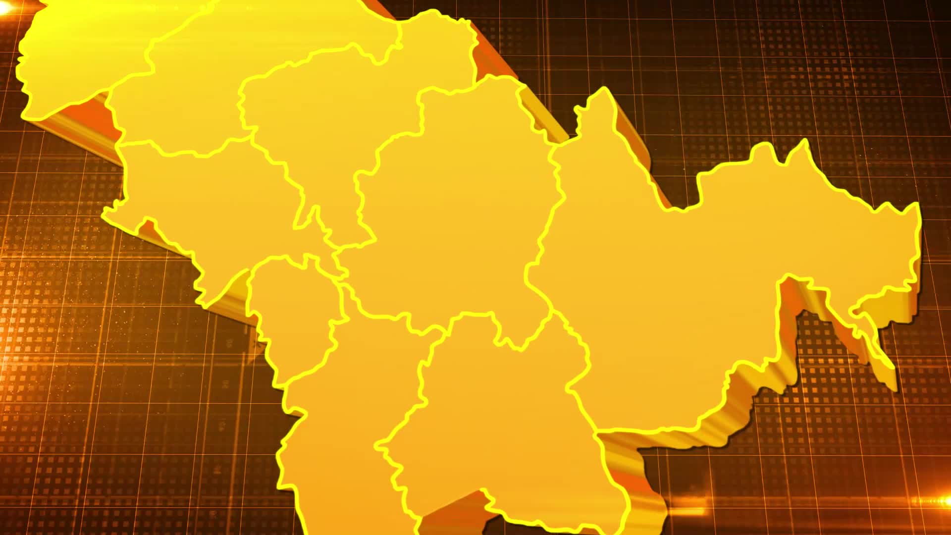 吉林省金色立体地图辐射定位AE模板1视频的预览图