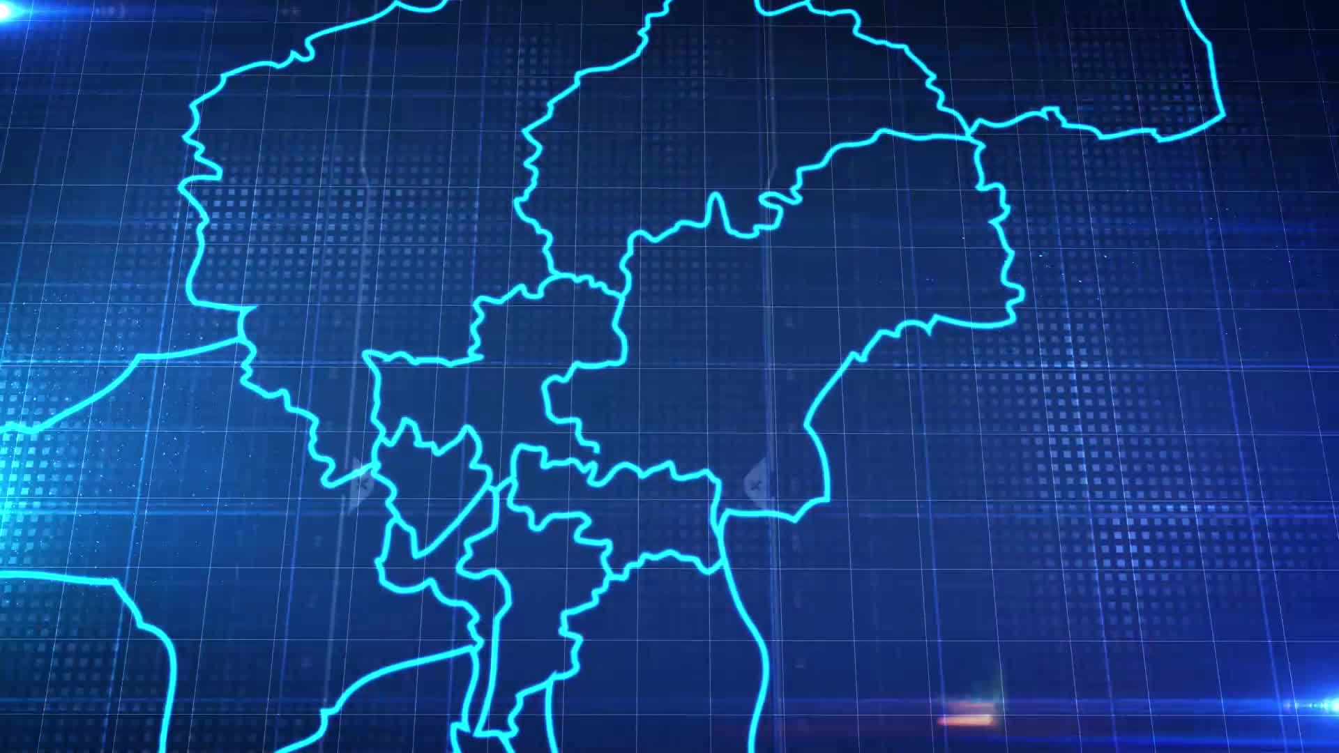 中国城市地图长春市地图辐射定位AE模板2视频的预览图