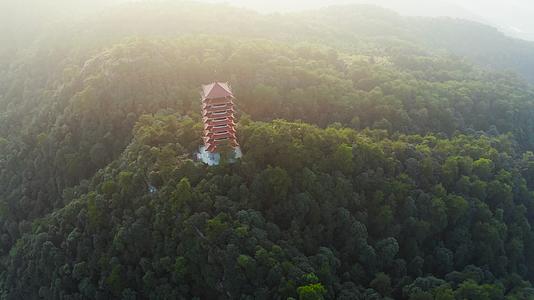 重庆古塔建筑观景台城市风光视频的预览图