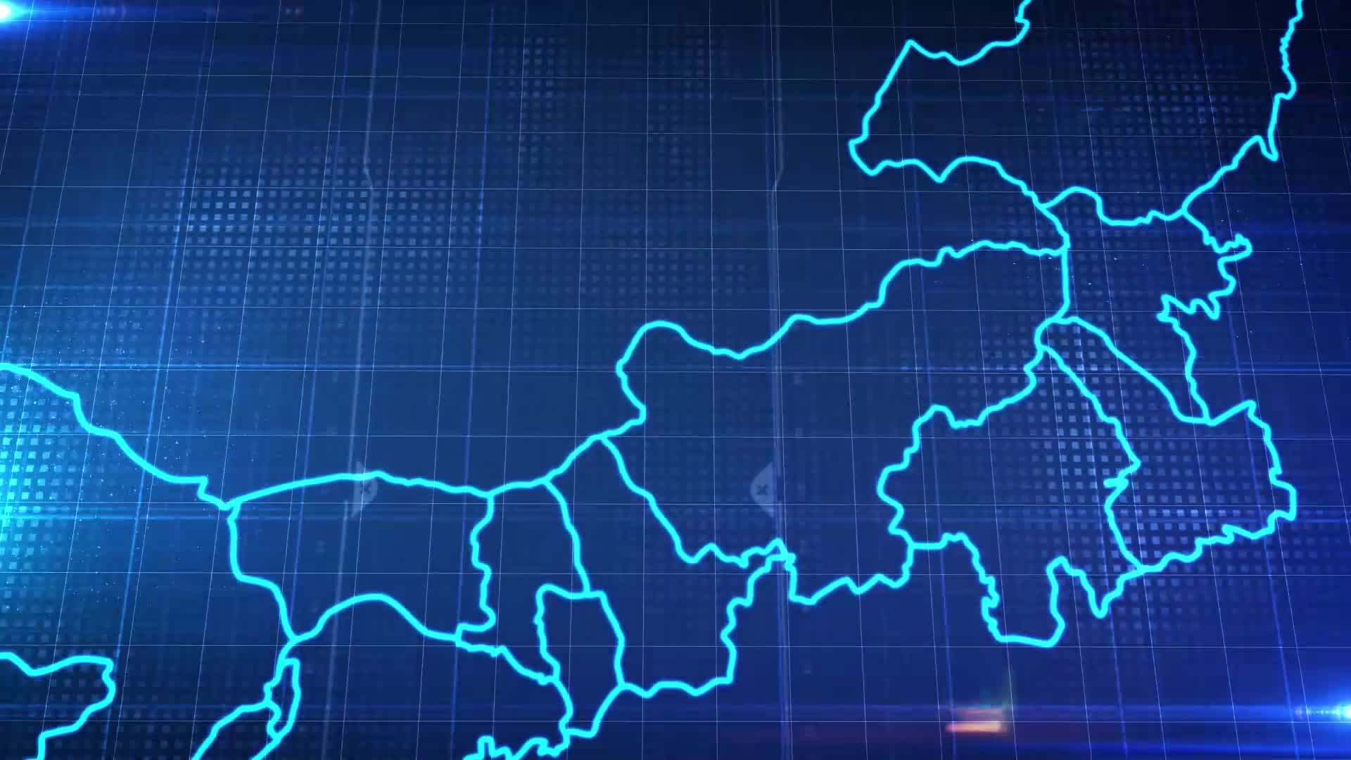 中国省份地图内蒙古自治区地图辐射定位AE模板视频的预览图