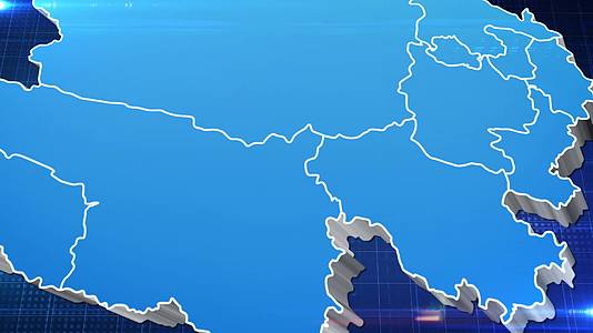 青海省蓝色立体地图辐射定位AE模板2视频的预览图