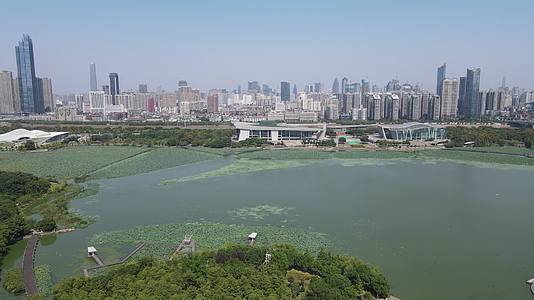 湖北武汉月湖景区航拍视频的预览图