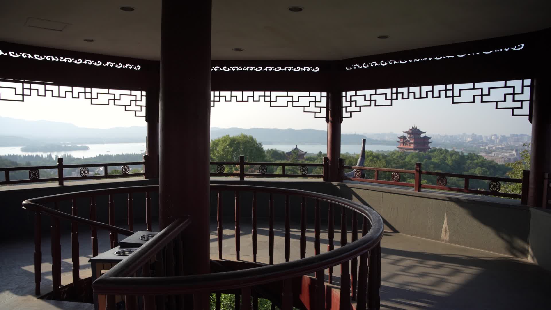 杭州吴山景区江湖汇观4K风景视频视频的预览图