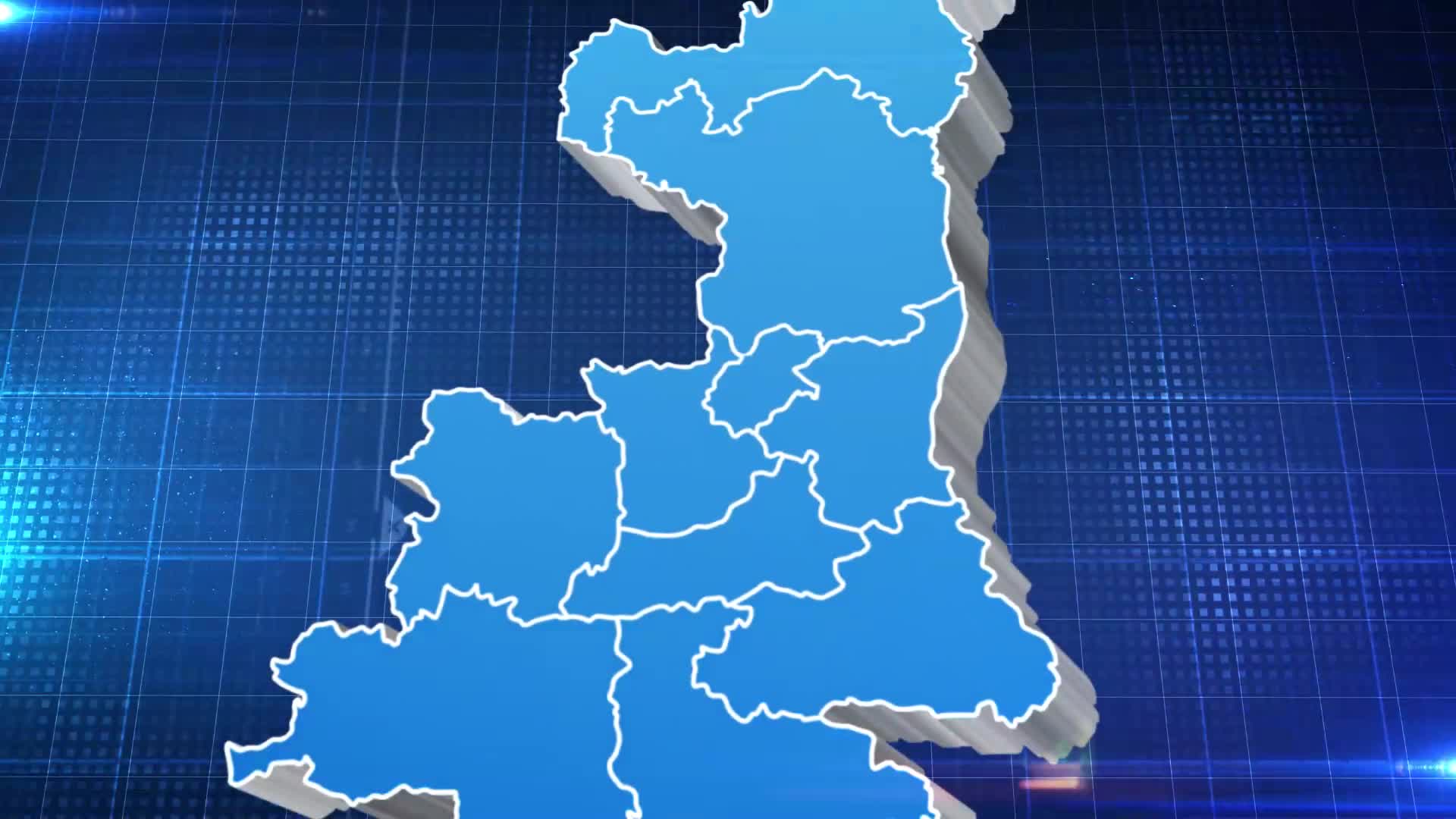 陕西省蓝色立体地图辐射定位AE模板2视频的预览图