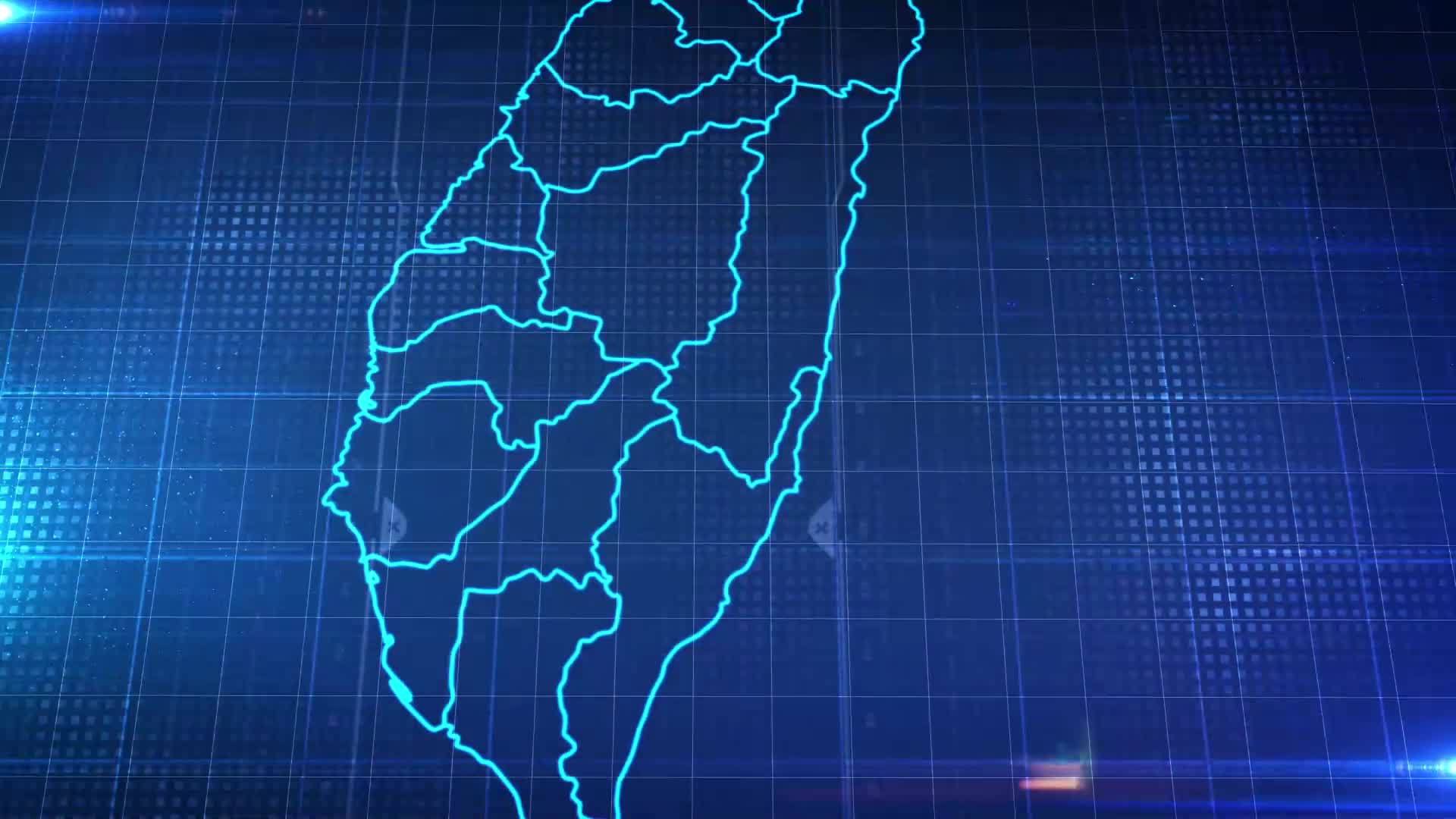 中国省份地图台湾省地图辐射定位AE模板1视频的预览图