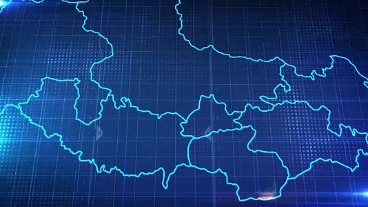 中国省份地图西藏自治区地图辐射定位AE模板1视频的预览图