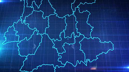 中国省份地图云南省地图辐射定位AE模板1视频的预览图