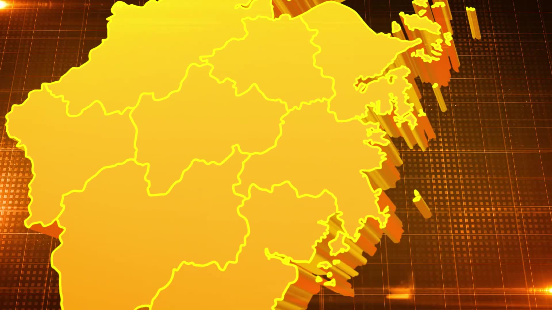 浙江省金色立体地图辐射定位AE模板1视频的预览图
