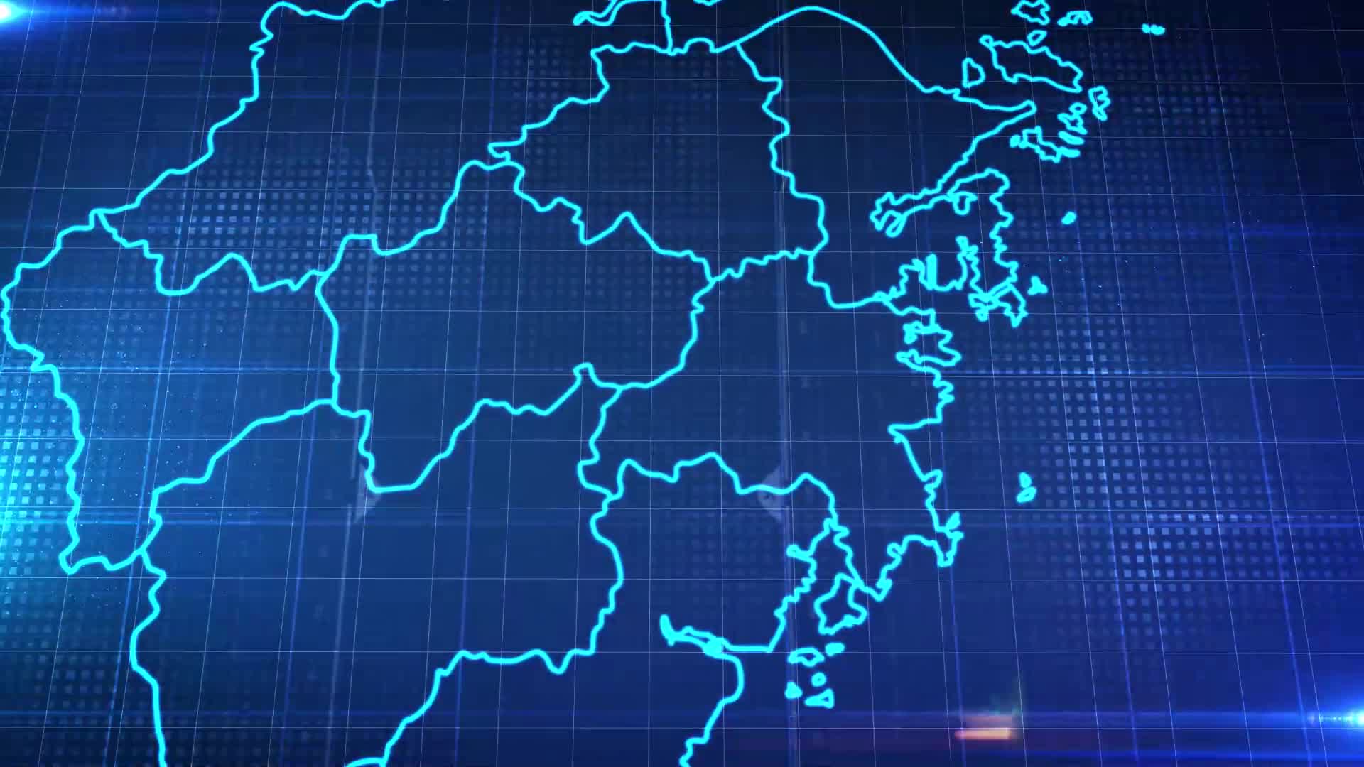 中国省份地图浙江省地图辐射定位AE模板2视频的预览图