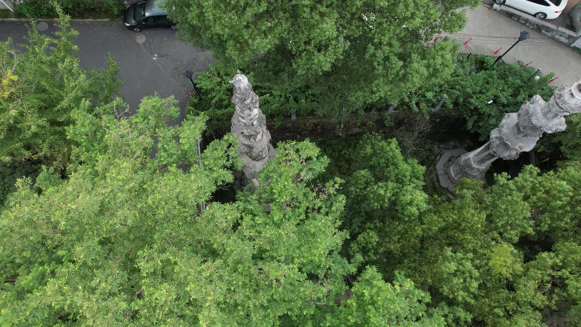 杭州凤凰山风景区古梵天寺经幢4K风景视频视频的预览图
