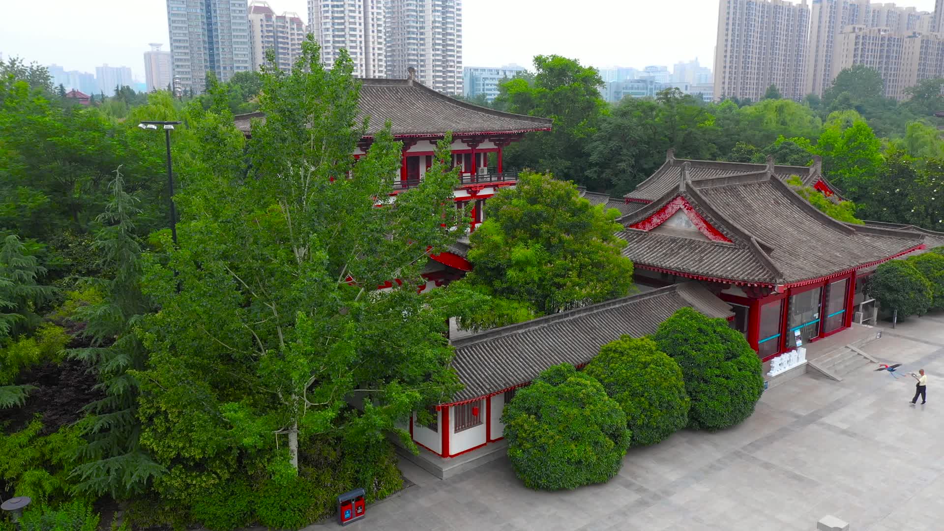 西安丰庆公园古庭院开元殿视频的预览图