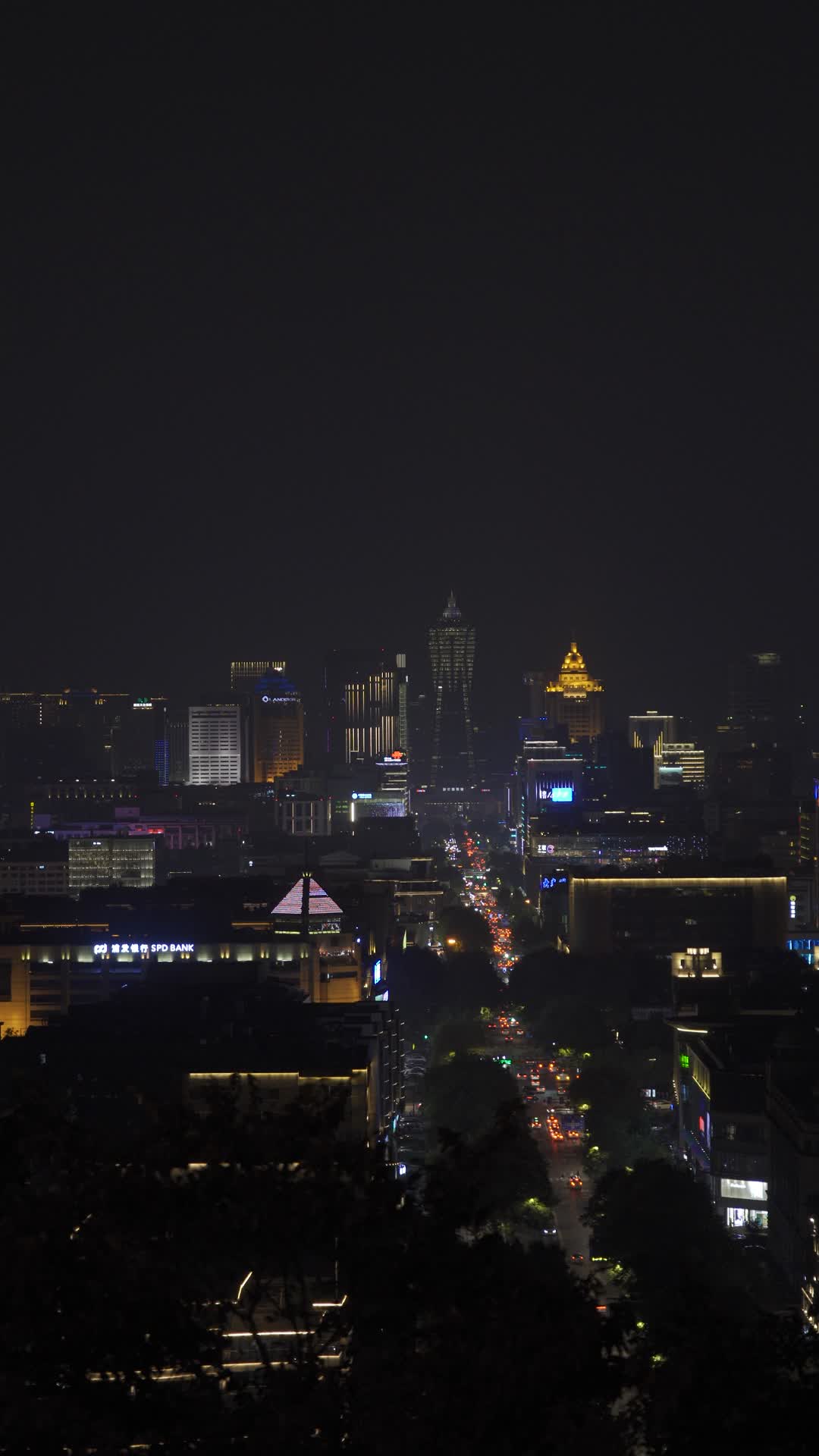 杭州吴山景区城隍阁景区夜景4K风景视频视频的预览图