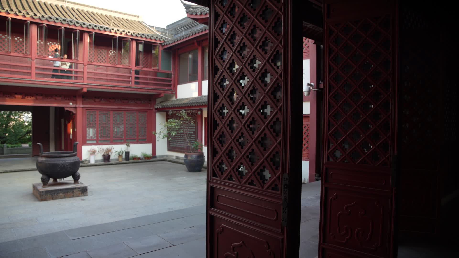 杭州吴山景区药王庙4K风景视频视频的预览图