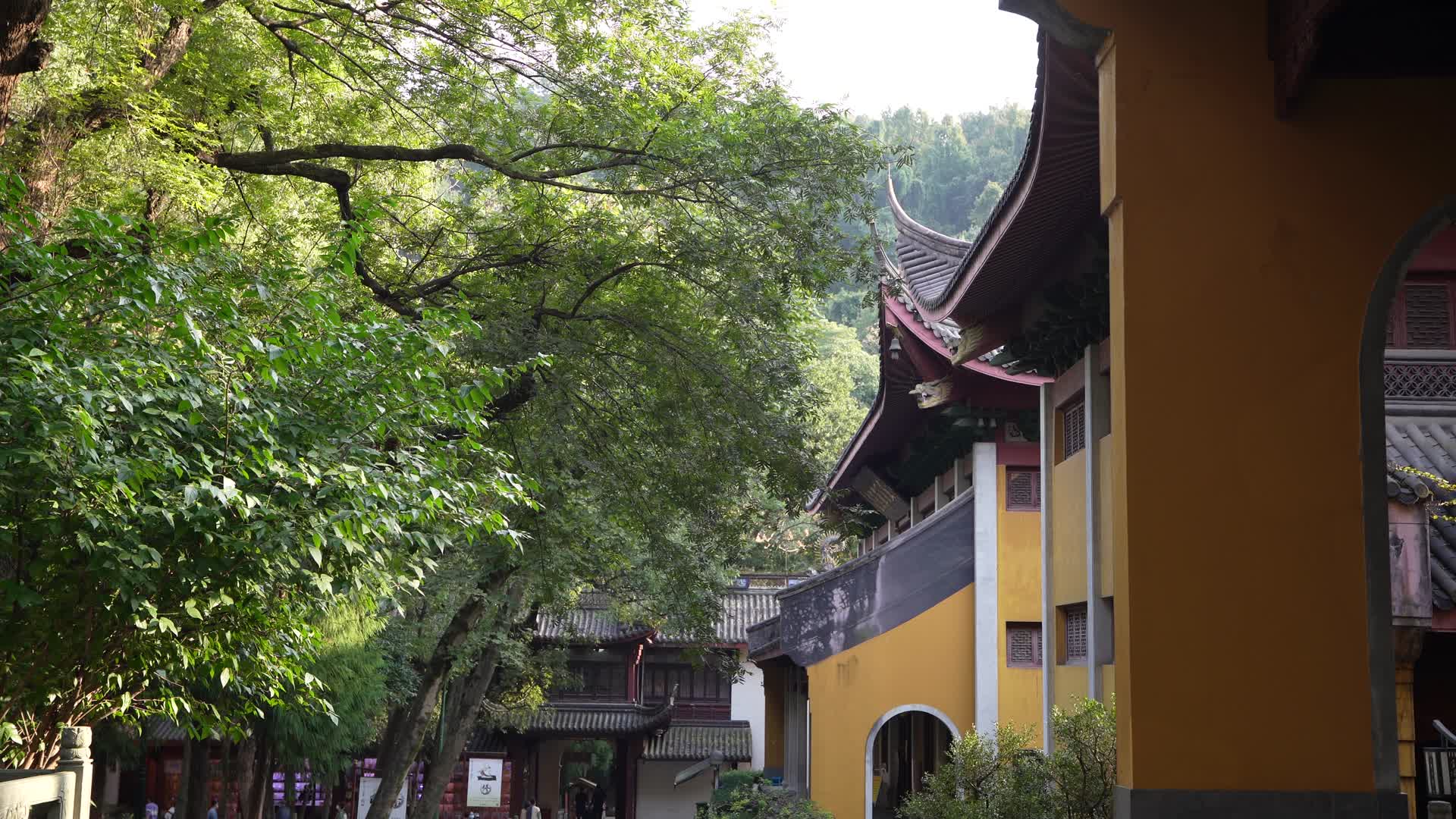 杭州飞来峰景区灵隐寺禅院4K视频视频的预览图