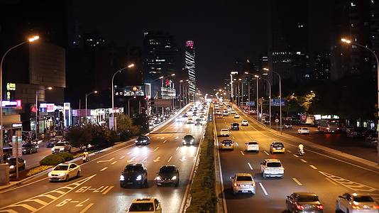 天桥北京夜景车流视频的预览图