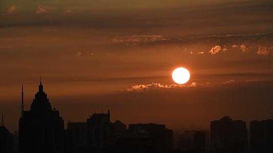 杭州宝石山景区宝石山日出日落风景视频视频的预览图