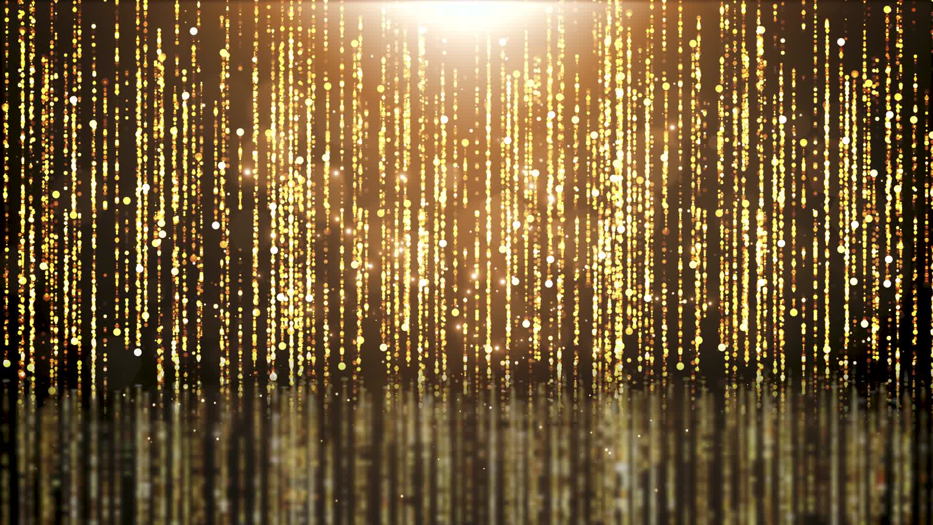 4K金色抽象舞台空间粒子流体光斑炫光VJ夜店夜场婚礼庆典舞美背景唯美歌唱晚会发布会走秀视频的预览图