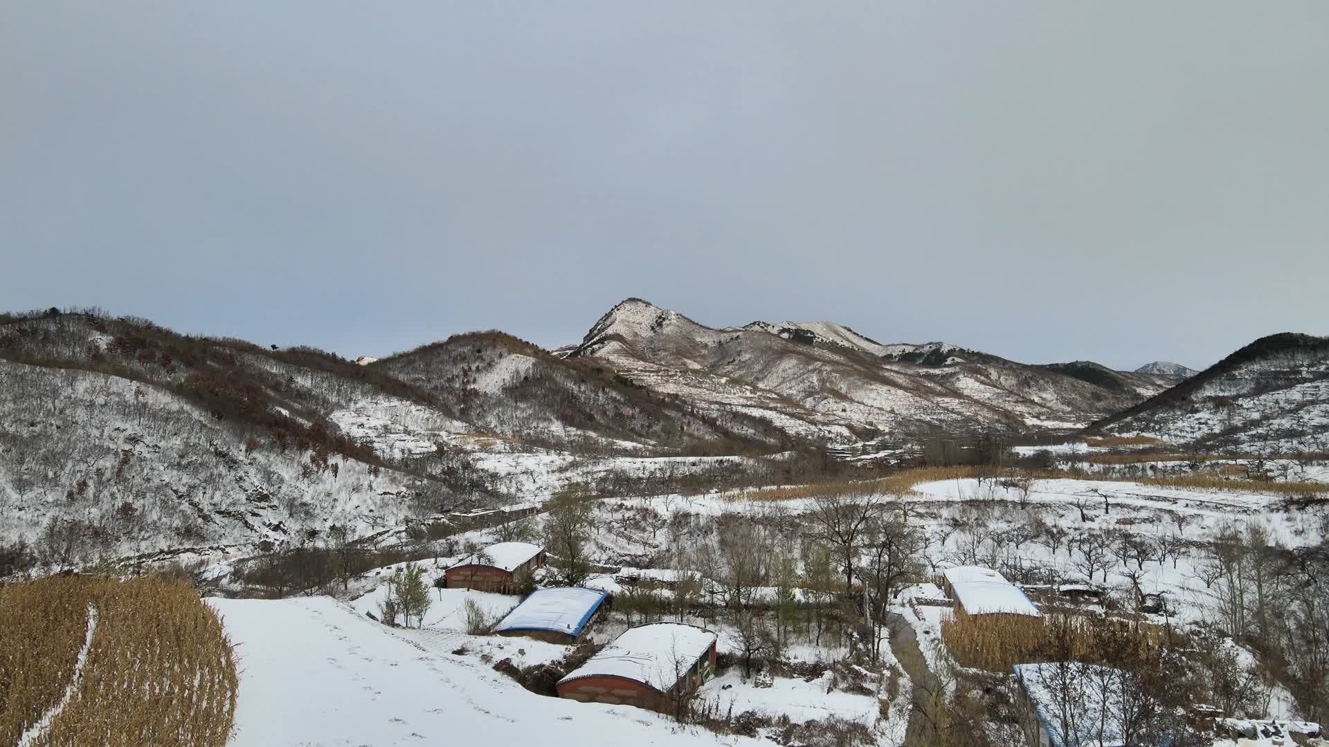 辽宁雪后山村视频的预览图