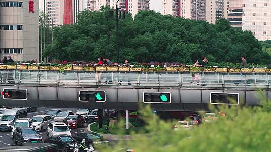 4K上海徐家汇人流车流城市繁忙延时视频的预览图