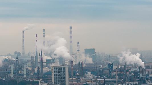 重工业火力发电城市污染延时视频的预览图