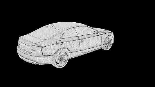 汽车线框外轮廓结构渲染效果展示视频的预览图