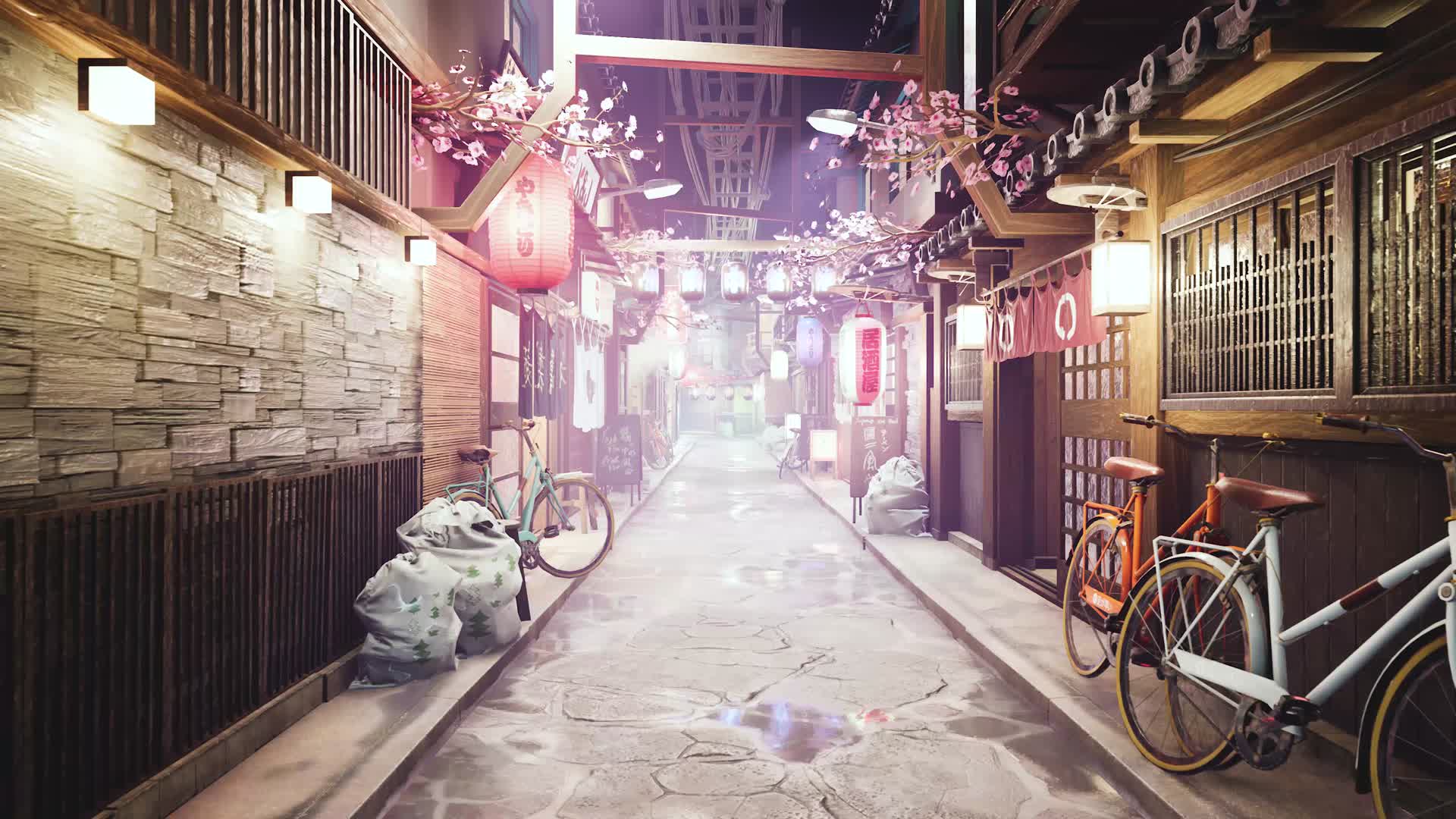 日系巷子胡同场景视频的预览图