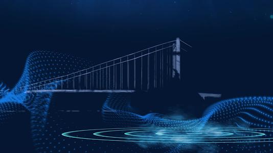 科技桥梁展示蓝色线条片头片花ae模板视频的预览图