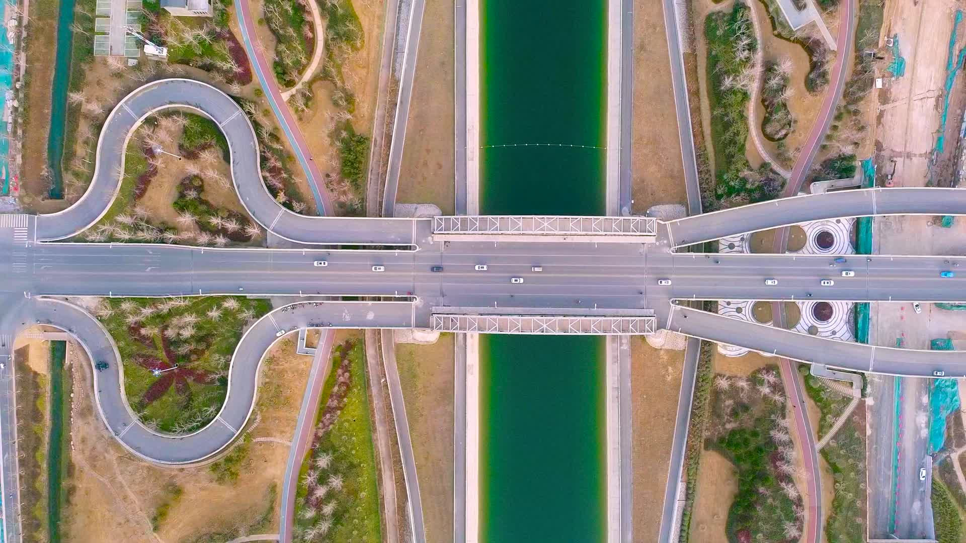 航拍焦作南水北调大桥立交桥视频的预览图