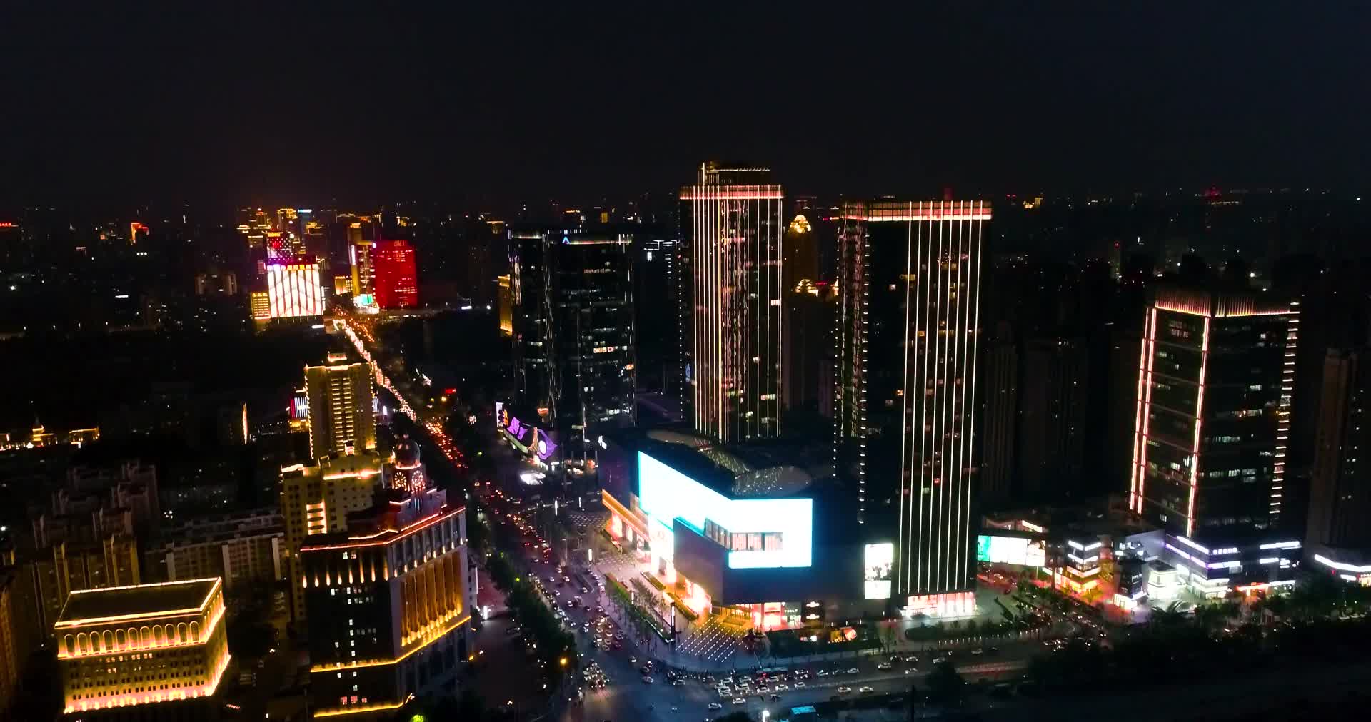 航拍环绕郑州正弘城城市夜景视频的预览图