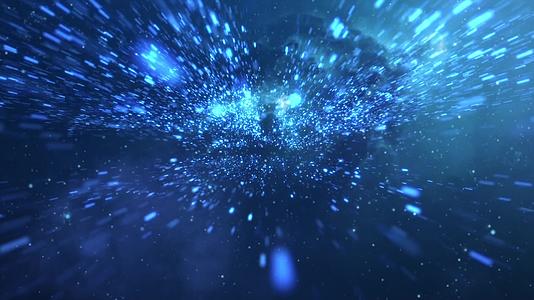 星空粒子汇聚logo科技片头视频的预览图