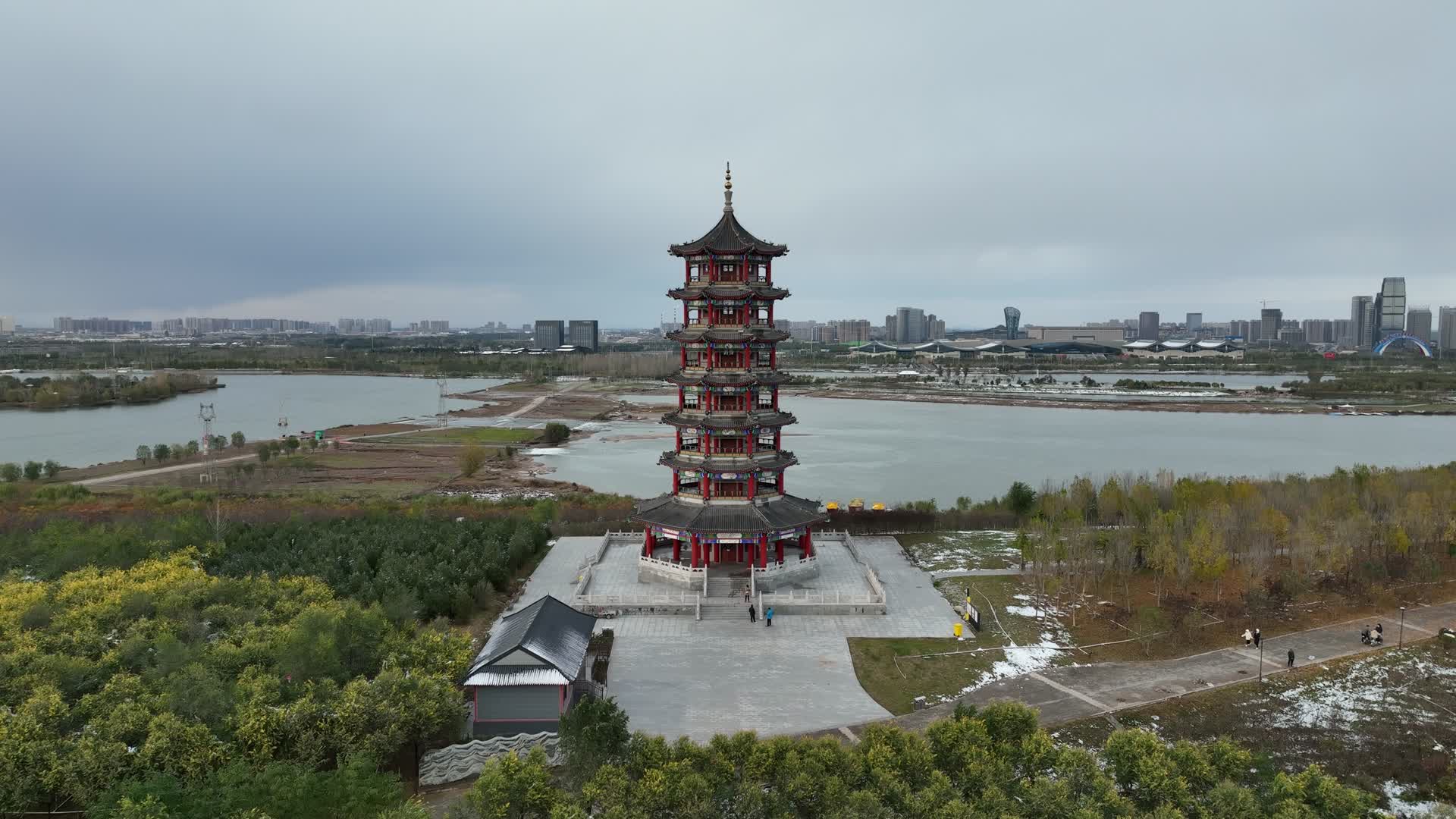 4k石家庄滹沱河航拍视频的预览图