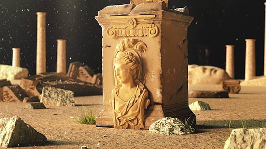 古代场景雕像历史历史遗迹遗址古罗马废墟废土大气厚重片头宣传片素材视频的预览图