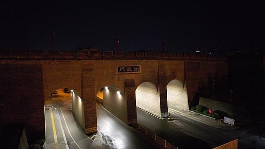 西安城墙景色北门尚武门景色视频的预览图