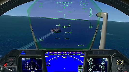 飞行员用飞行模拟器模拟训练战斗机降落航母视频的预览图