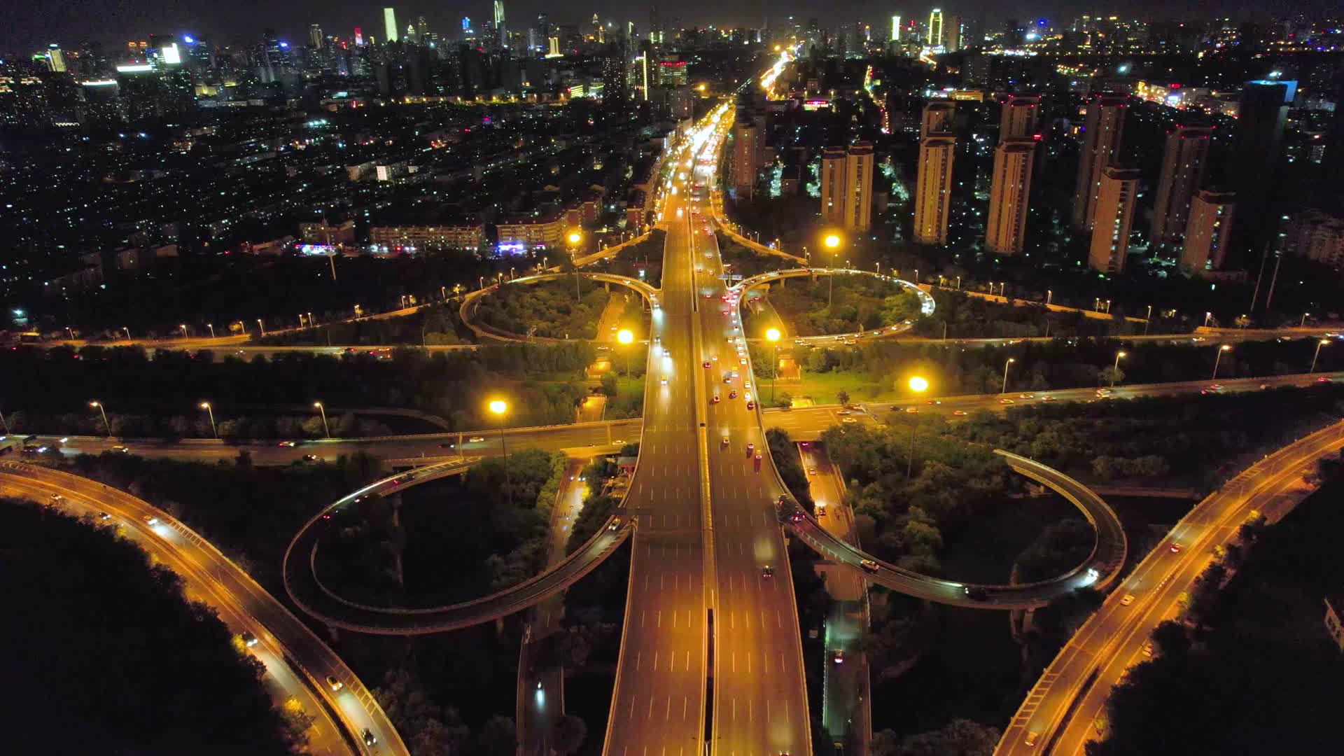 中国天津城市立交桥航拍风光视频的预览图